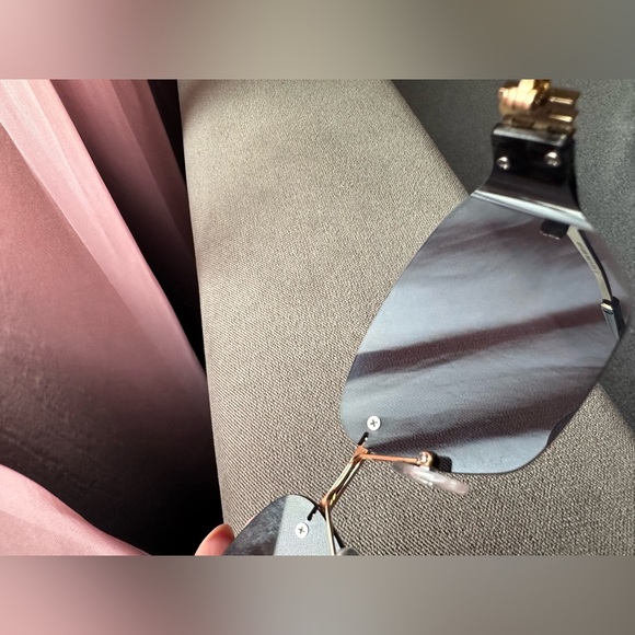 Miu Miu Shield Sunglasses – Black/Gold (Style WH4085) - Picture 10 of 11